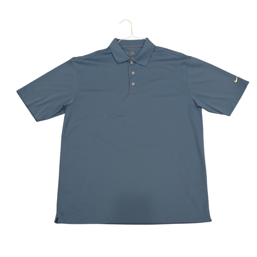 Nike Golf‎ Dri-FIT Polo Shirt Mens Large Blue Short Sleeve Performance Swoosh L